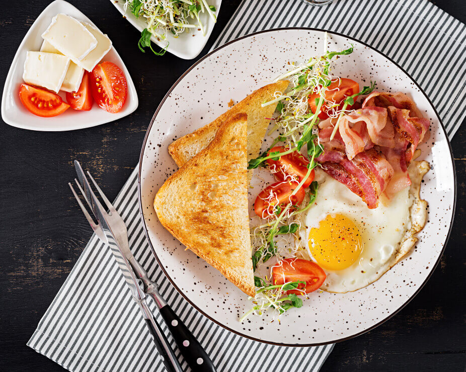 Spring pea & basil fritters with crispy fried eggs